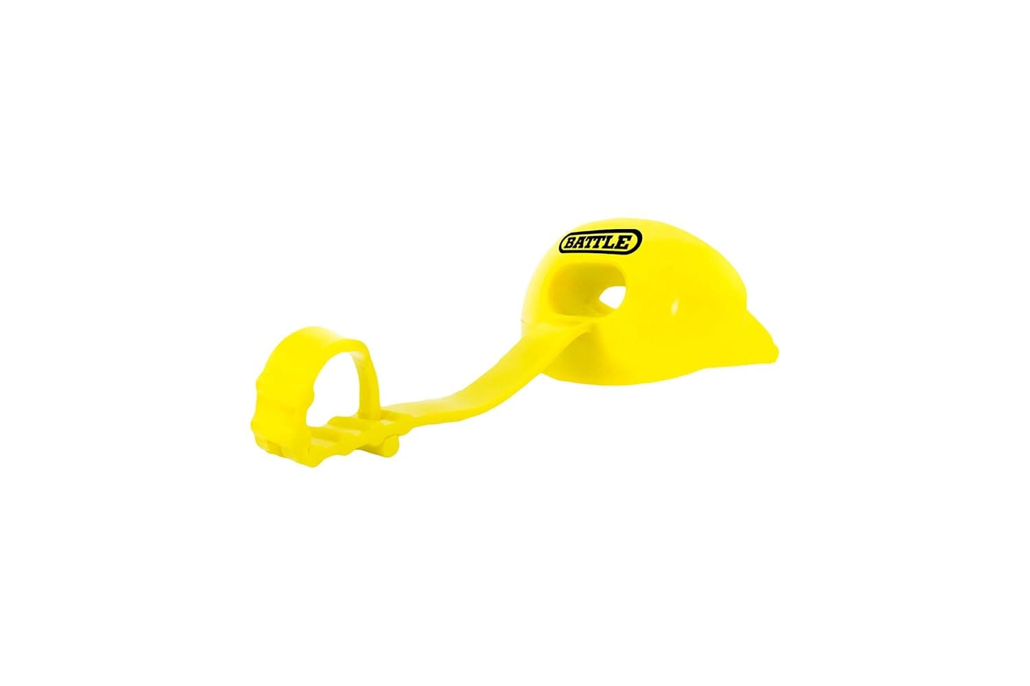 Battle Oxygen Lip Protector Mouthguard with Connected Strap – Football and Sports Mouth Guard – Maximum Oxygen Supply – Mouthpiece Fits With or Without Braces – Impact Shield Covers Lips and Teeth, Neon Yellow, One Size