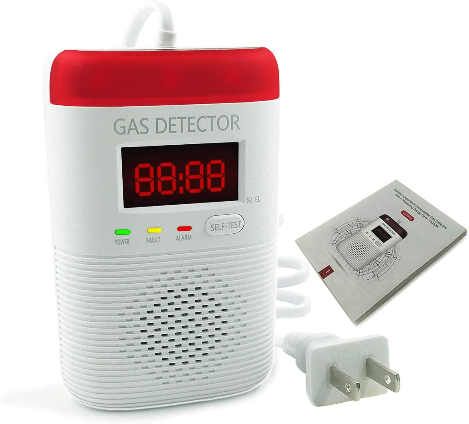 NGPOPX Natural Gas Detector, Digital Display Combustible Gas Detector Home Gas Leak Alarm, Sensor, Tester, Sniffer Kitchen, Monitor Combustible Gas Level Methane, Lpg, LNG; Voice & Light Warning