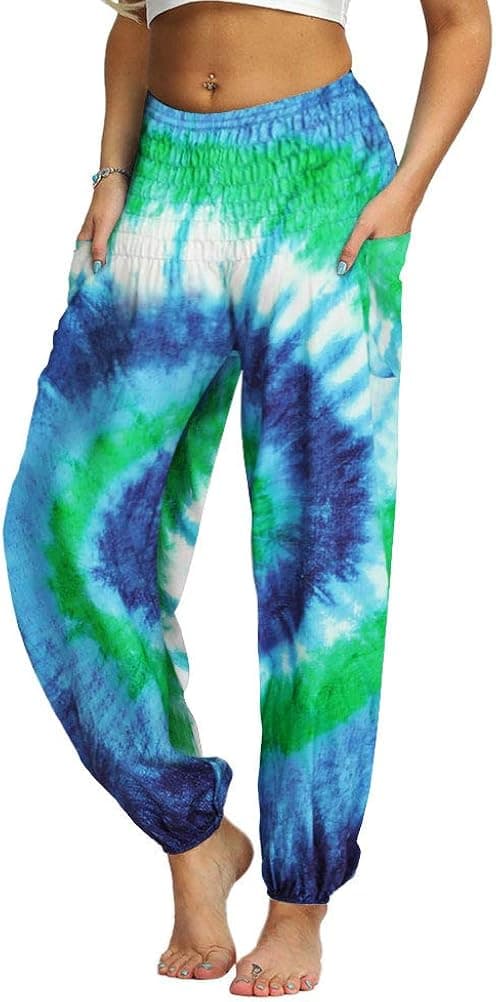 Lcoco&Dream Yoga Harem Pants for Women Baggy Boho High Waist Gyspy Pants