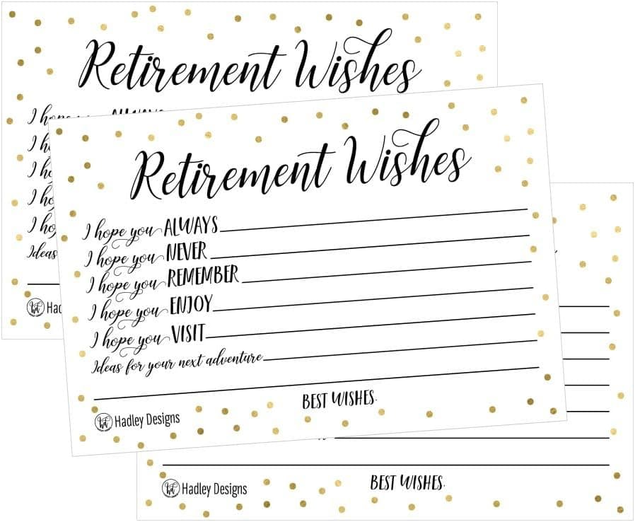 25 Retirement Party Advice Well Wish Card For Men or Women Retired Supplies and Decorations, Happy Retiree Celebration Gift Bucket List Wish Jar, Funny Personalized Officially Retired Centerpiece Set