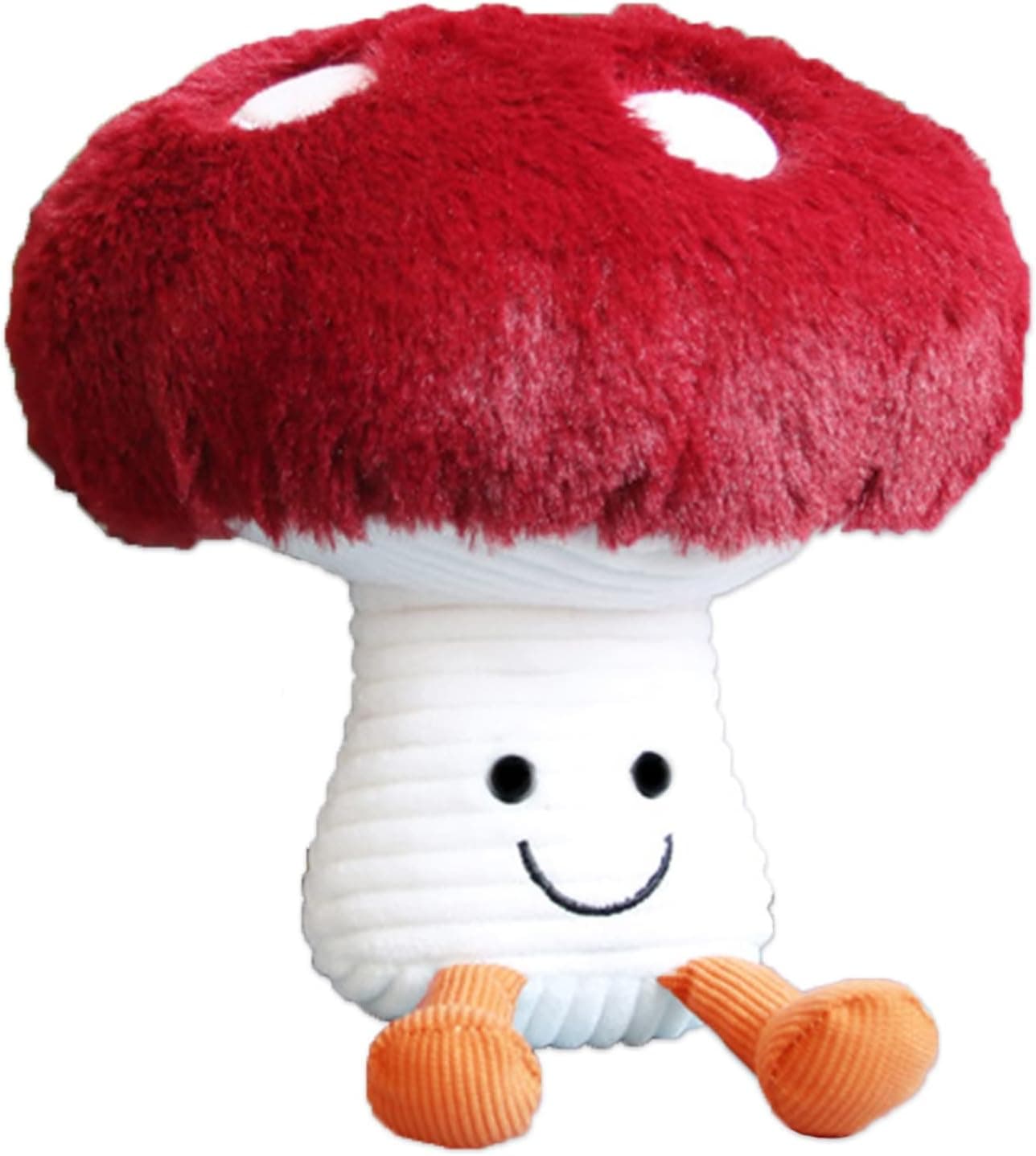 FJZFING Cute Mushroom Plush Kawaii Smile Doll Mushroom Plushie Stuffed Animals Pillow Gifts for Kids Red 15.7 inches