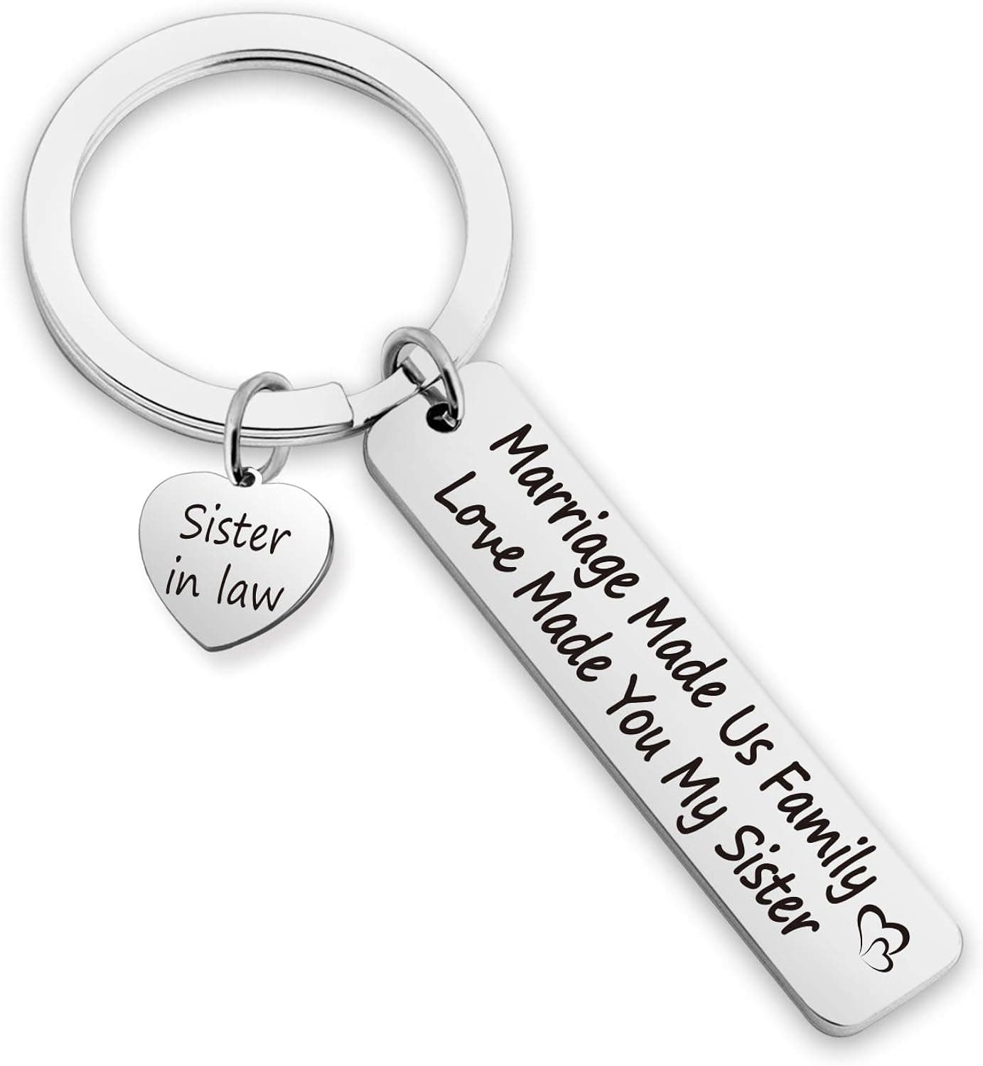G-Ahora Sister in Law Gift Marriage Made Us Family Love Made You My Sister Bracelet Keychain Gifts for Sister in Law