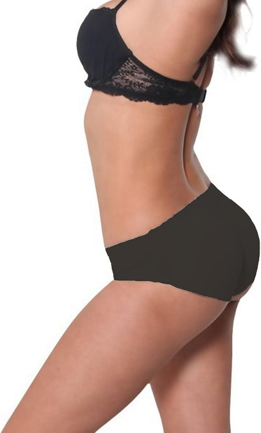 Fullness Air-flow Padded Panty Buttocks Enhancer Butt Booster Style KL8081 - 2XL - Black