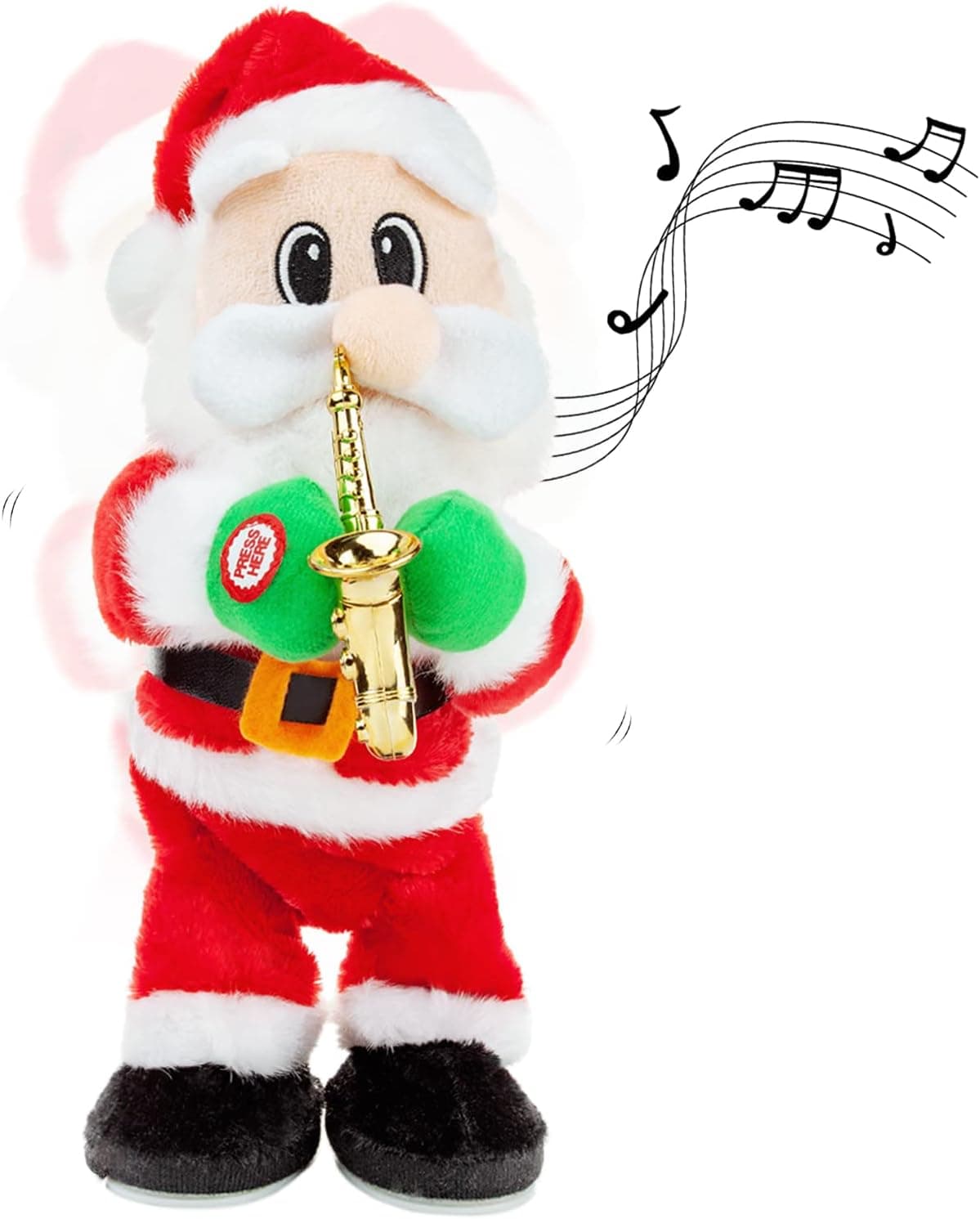 Gfilay Saxophone Santa,Santa Doll Twisted Hip and Singing Sax Music Santa Toys for Kids