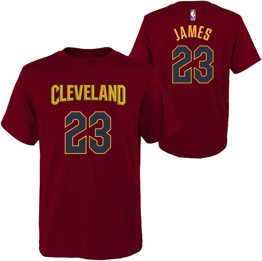 Outerstuff Lebron James Cleveland Cavaliers Youth Maroon Name and Number Player T-Shirt