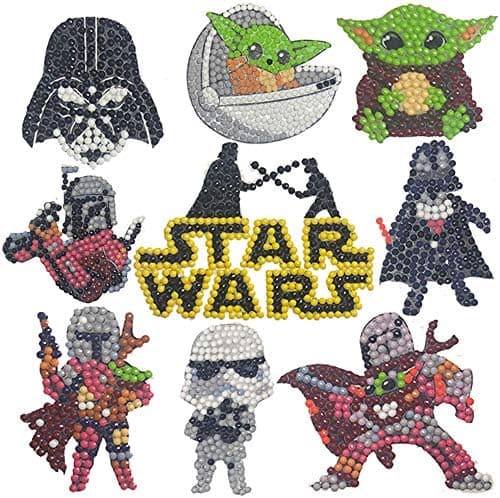 PRODCAB Yeegfeyeyy Suson 5D DIY Kids Diamond Painting Stickers Kits for Kids, Diamond Art Mosaic Stickers for Star Wars by Numbers Kits,Digital Diamond Paint