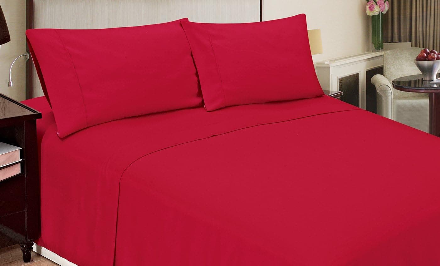 Home Dynamix JMFS-200 4-Piece Jill Morgan Fashion Bed Set, Queen, Red