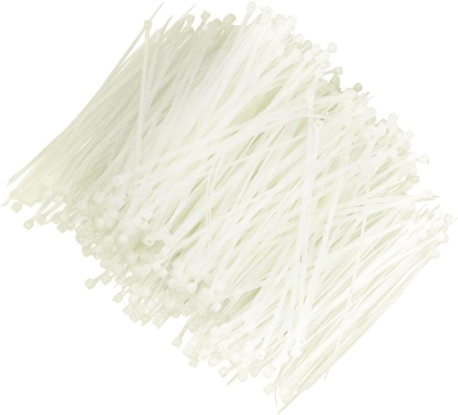 uxcell 1000 Pcs 115mm x 2mm Self Locking Wire Cable Zip Tie Fastener 4.5 inches White