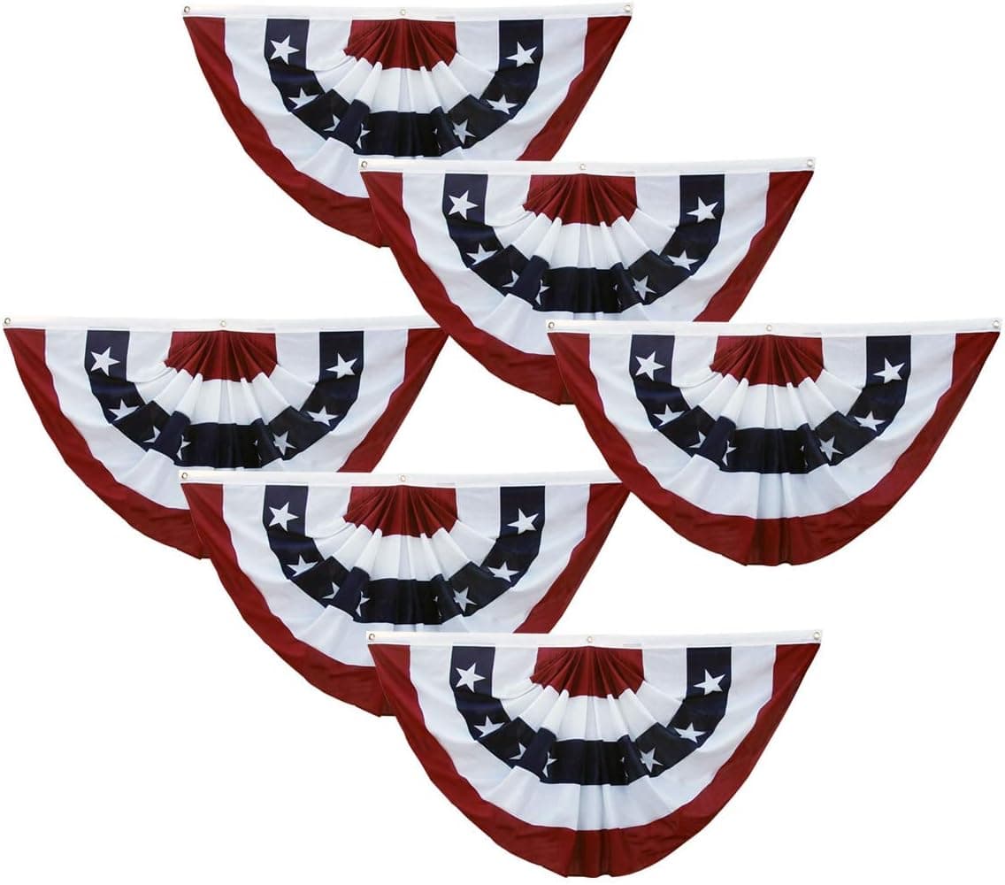 Super Tough 3'x 6' Printed Poly Pleated Fan (6, 6 Pack)