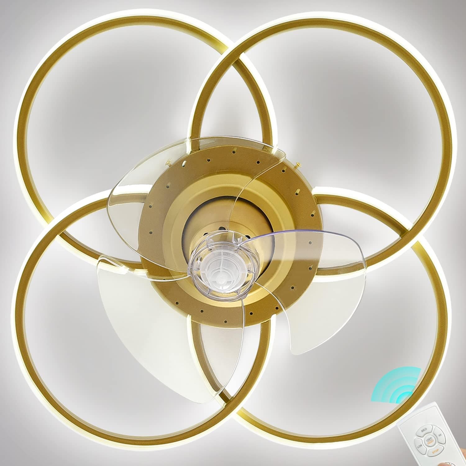 23" New Function Oscillating Ceiling Fans With Lights Remote, Led Light Warm/White/Natural Color, Bedroom Ceiling Fan With Lights, Elegant Pioting Ceiling Fan Light For Girls Bedroom, Living Room