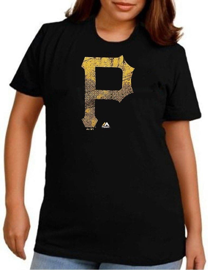 Majestic Pittsburgh Pirates MLB Womens Her Keeper Black Shirt Plus Sizes
