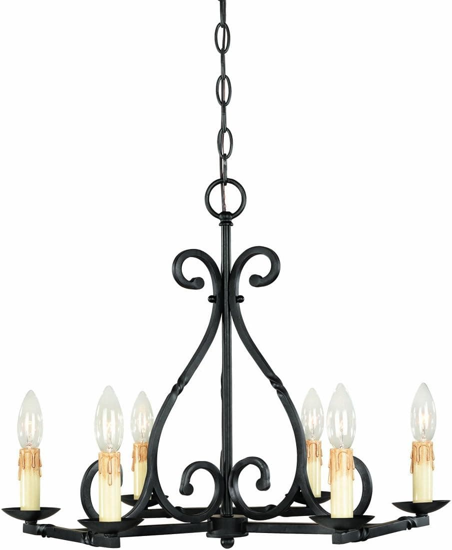 World Imports 61817-42 Rennes Collection 6-Light Chandelier, Rust