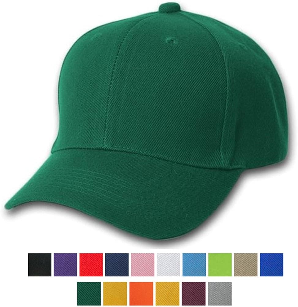 AStorePlus Base Ball Cap Unisex Men's Women Boys Girls Solid Color Adjustable Closure Sports Hat Simple