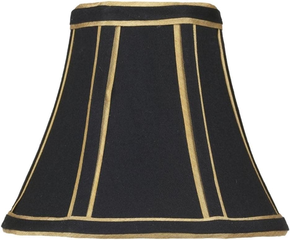 Black with Gold Trim Lamp Shade 3x6x5 (Clip-On)
