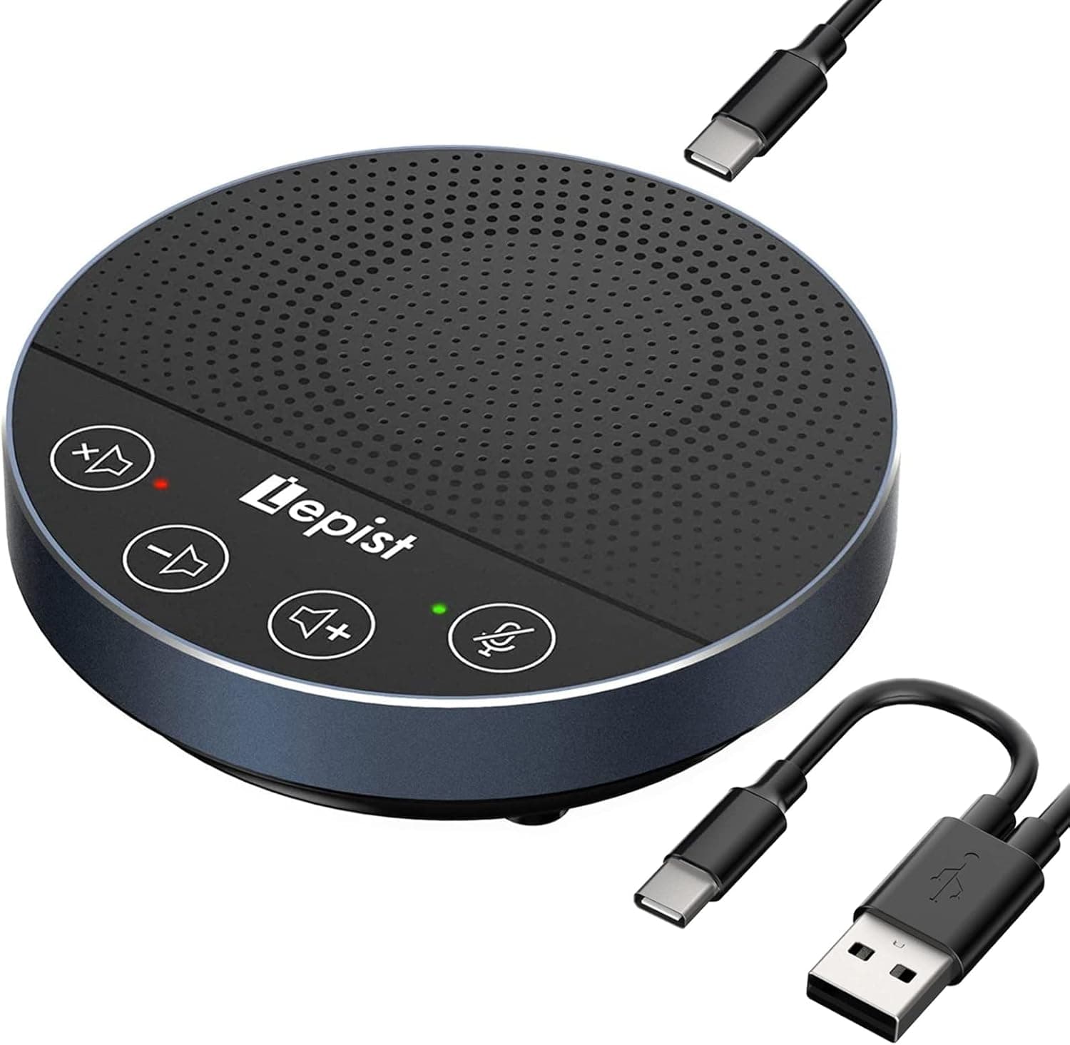 USB Microphone Speaker, Lepist Speakerphone, Conference Speaker with Echo/Noise Cancellation, Touch Control, 360° Omnidirectional Mic for Zoom, Skype, Microsoft Lync, Webinar, Recording, LE2103