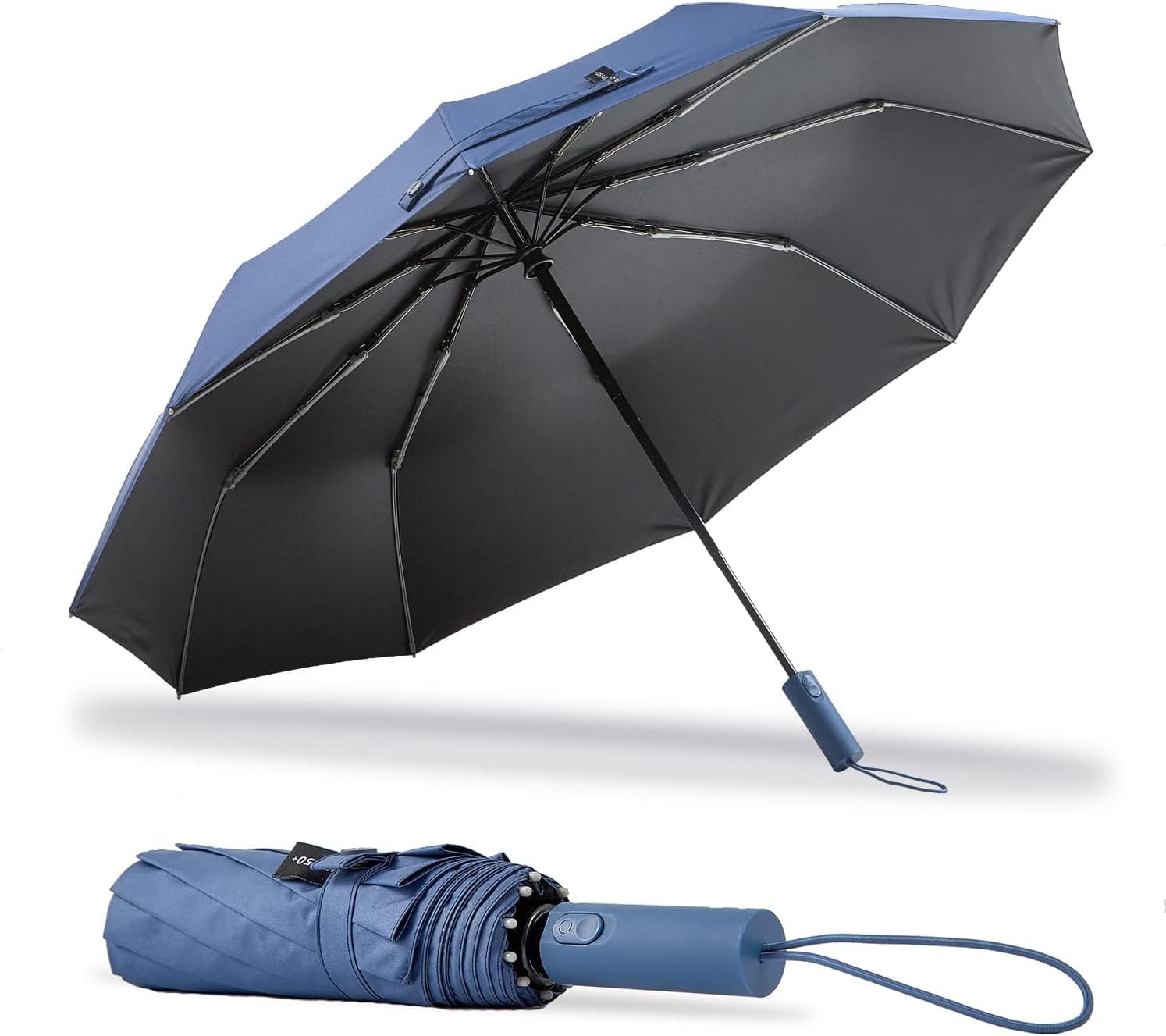 BAODINI Umberlla for Rain and Sun Protection-UV Block Windproof Compact Medium Umbrella for Car, Backpack