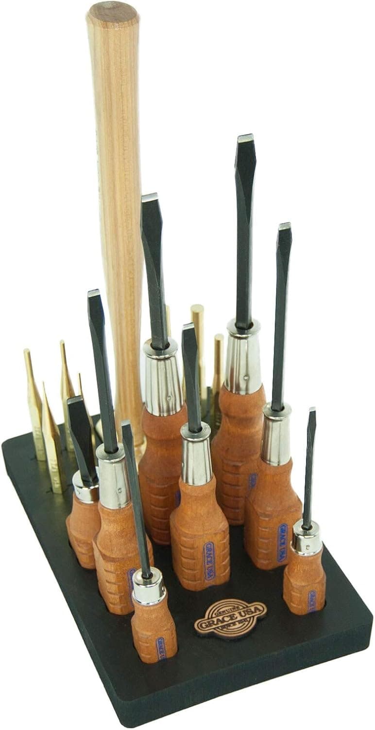Grace USA 17-Piece Gun Care Tool Set with Bench Block