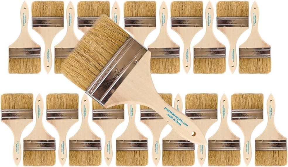 Pro Grade - Chip Paint Brushes - 24 Ea 4 Inch Chip Paint Brush