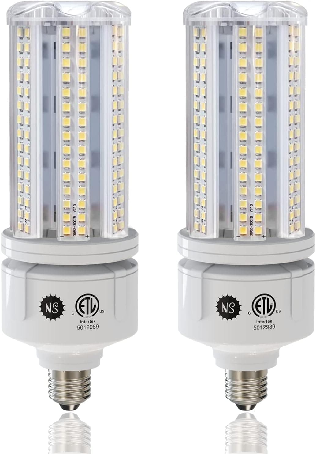 NS 2 Pack 600W Equivalent 7530 Lumen A19 60W LED Corn Light Bulbs E26 Medium Base 6500K Cool White for Home Garden Lighting Garage Backyard Office Household