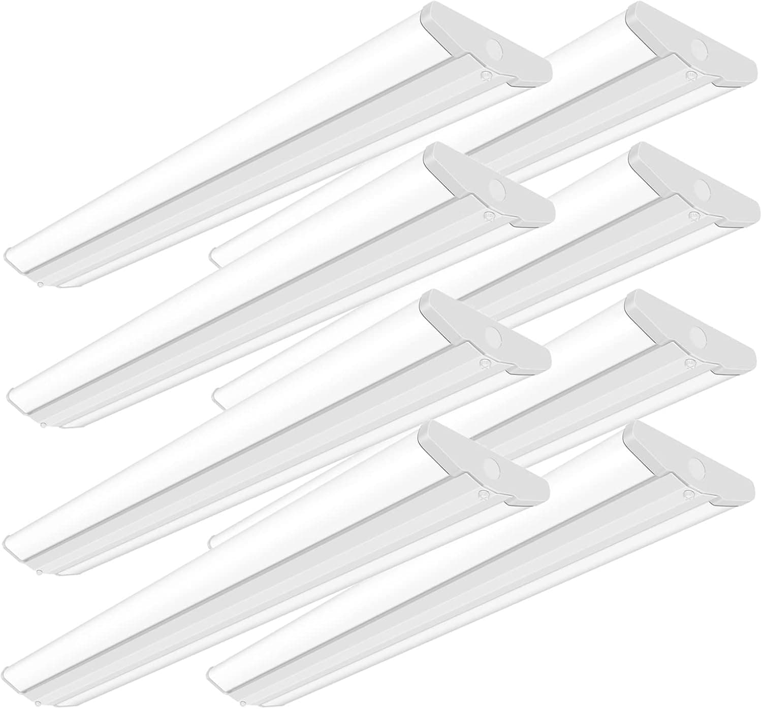 AntLux 4FT LED Wraparound Light Fixture 50W Ultra Slim LED Shop Lights for Garage, 5500 Lumens, 4000K Neutral White, No Glare, 4 Foot Flush Mount Office Ceiling Wrap Light for Workshop Kitchen, 8 Pack