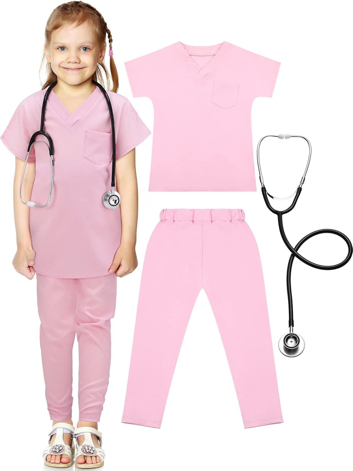 Scrub Set Costume Dressing Pretend Play Costume with Role Play Toy for Halloween