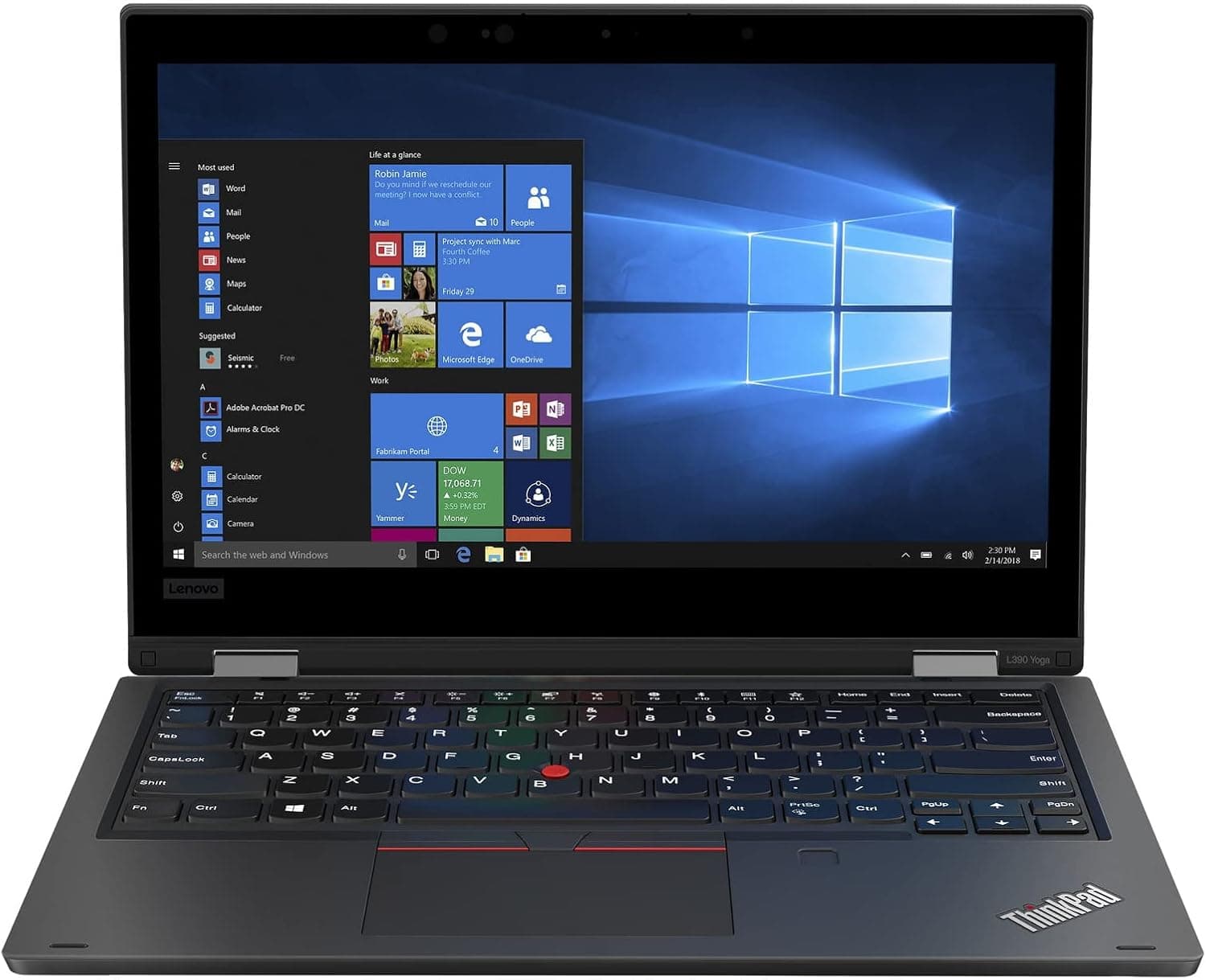 Lenovo ThinkPad L390 Yoga 13.3" FHD (1920x1080) Laptop, Intel Core i5-8365U 1.6 GHz, 16GB DDR4 RAM 512GB SSD, Touchscreen, HDMI, WiFi, Bluetooth, Webcam, Windows 11 Pro 64 Bit (Renewed)