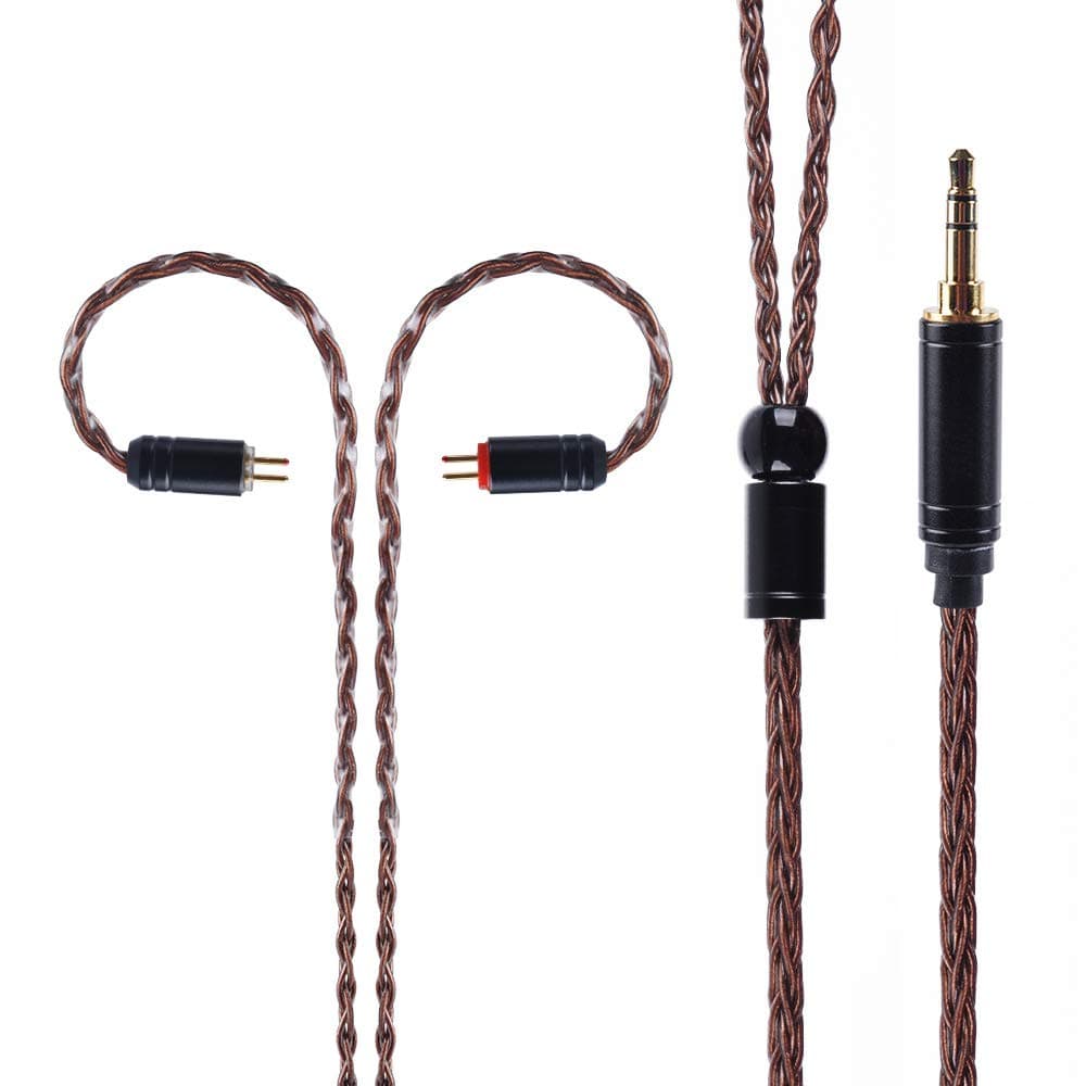 Newest H HIFIHEAR 8 Core Silver Plated Copper Cable 2pin 0.78mm Earphone Cable with 3.5mm Plug for ES4 ZST ZSN ZS3 ZSR CCA C10 C04 CA4 AS10 ZS10 C12 C16 V80 V90 Blon-03 KB06(2pins 3.5mm)