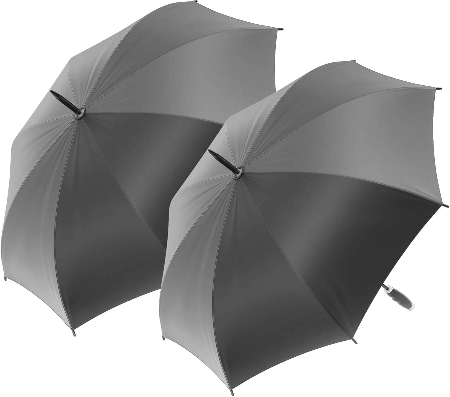 2-Pack Nautica Golf Umbrella - Large, Portable, Lightweight & Folding - Best Windproof Umbrellas for Rain, Sun & Wind Resistant Protection, Collapsible Two Person Coverage in Gray