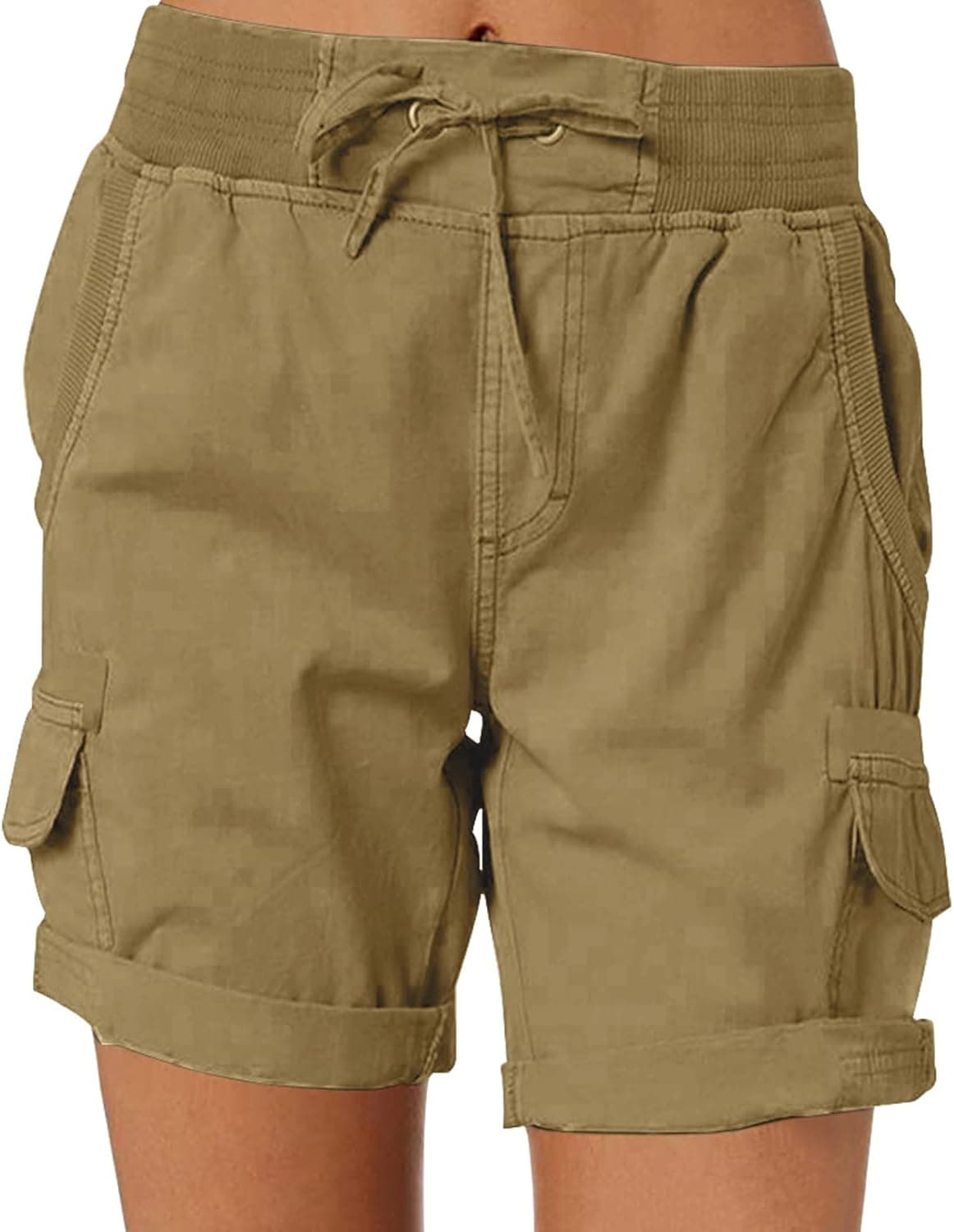 Knemksplanet Women's Cargo Shorts Multi-Pockets Hiking Shorts Summer Casual Bermuda Outdoor Active Shorts