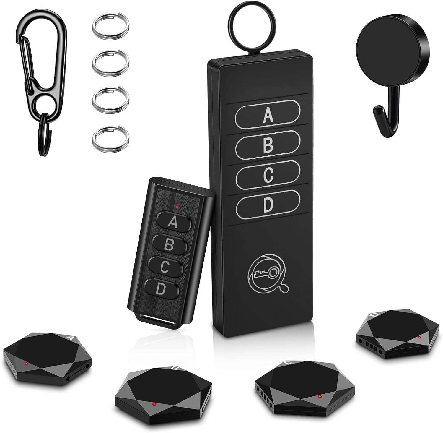 Key Finder Locator, Elecpow Remote Control Item Tracker with 85DB Loud Beeping Sound in 164ft for Anti-Lost Tags and Keychains(2 RF Transmitter & 4 Receivers)