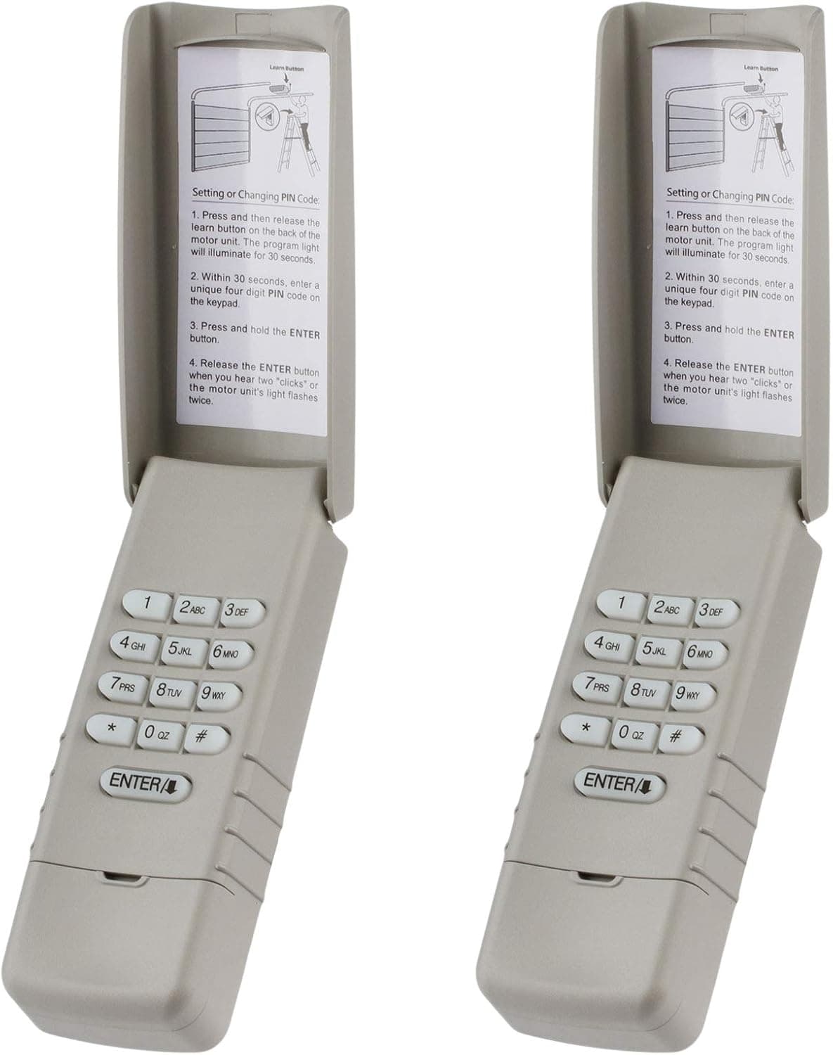 2 Keyless Entry Keypad for Liftmaster 977LM Garage Door Openers (390 mhz Red Learn Button)