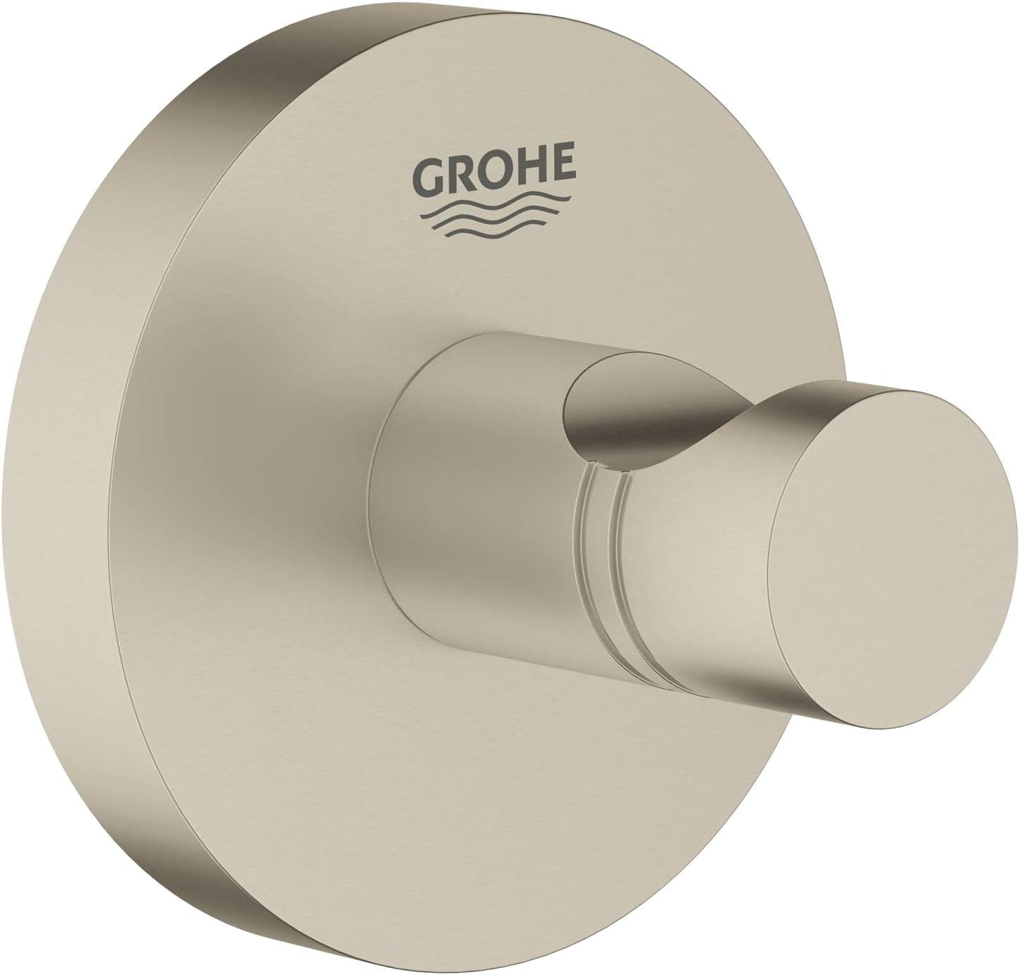 GROHE 40364EN1 Essentials Wall-Mounted Bathroom Robe Hook, Brushed Nickel Infinity Finish