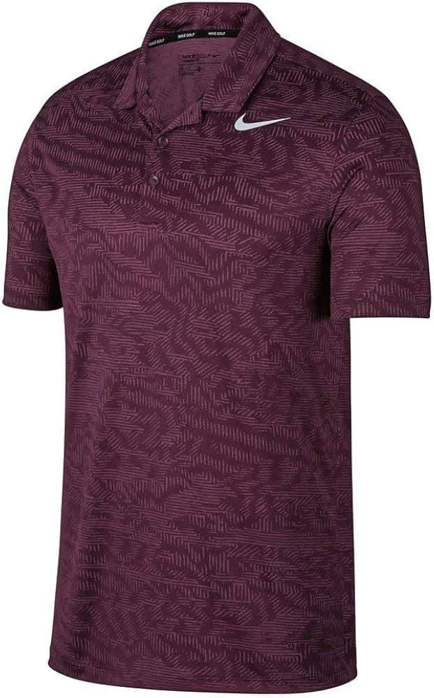 NIKE Dry Fit Breathe Jacquard Golf Polo 2017 Bordeaux/White X-Large