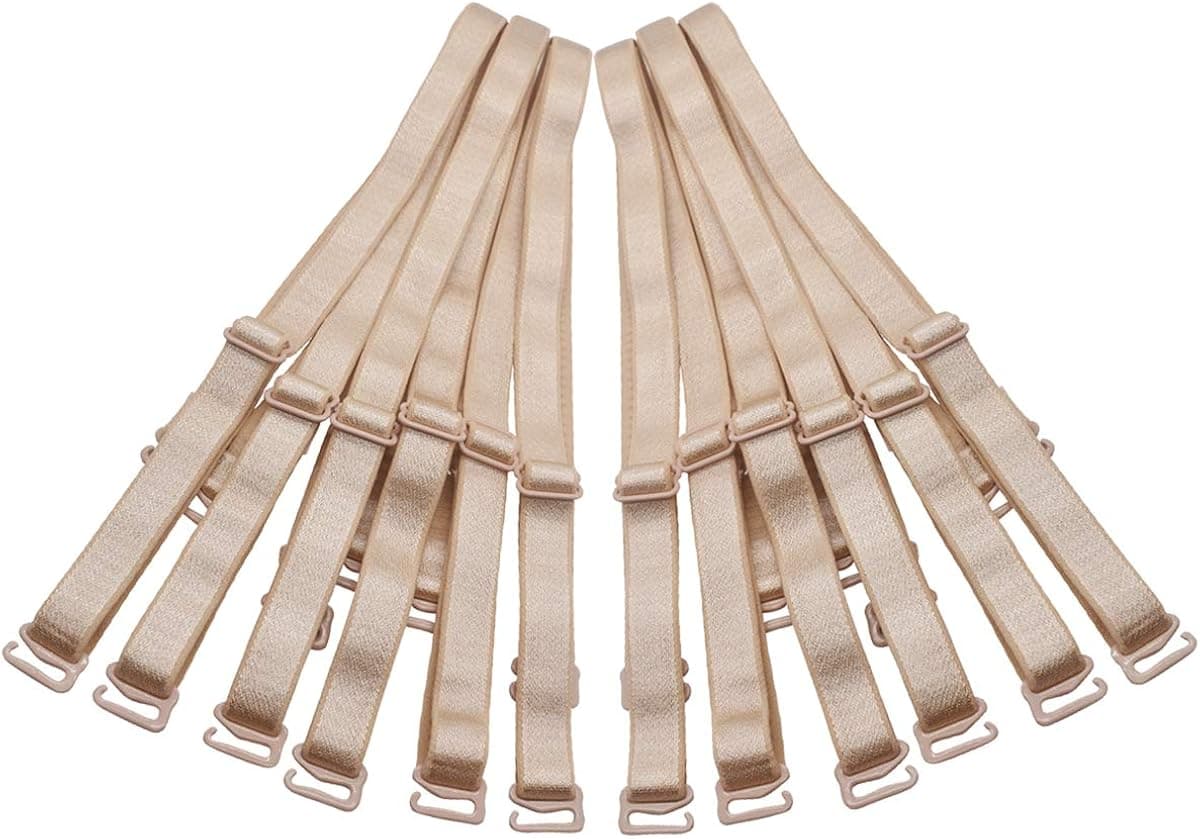 DoHope Shoulder Bra Straps Replacement 12mm 15mm 18mm Width Elastic Adjustable Removable Multi Color