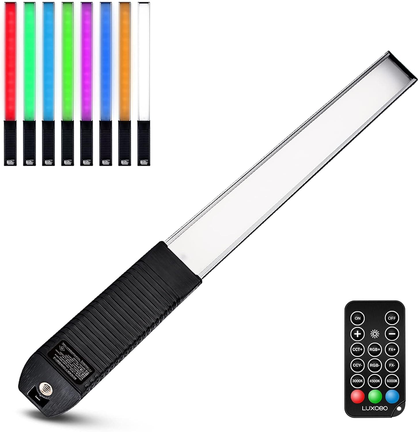Portable LED Photography Light Wand, LUXCEO Handheld LED Video Light 1000 Lumens CRI 95+ USB Rechargeable with Remote Control, Carry Bag, Adjustable Color Temperature 3000K-6000K and 36 Colors