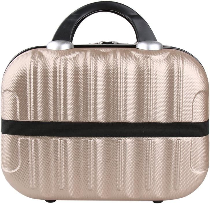 Genda 2Archer Hard Shell Cosmetic Carrying Case Small Hardshell Travel Hand Luggage (Champagne)