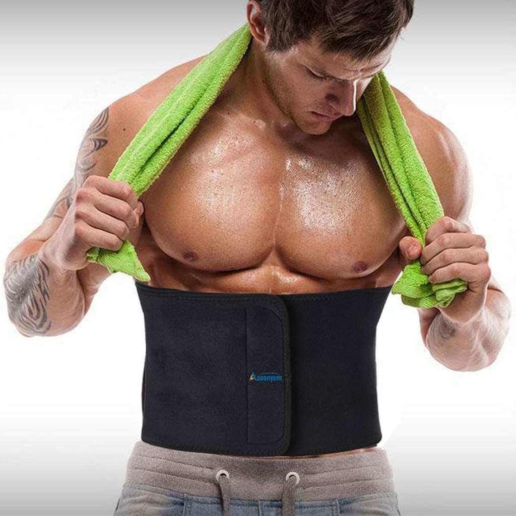 ASOONYUM Sweat Band Waist Trainer for Women Mens Waist Trainer Black