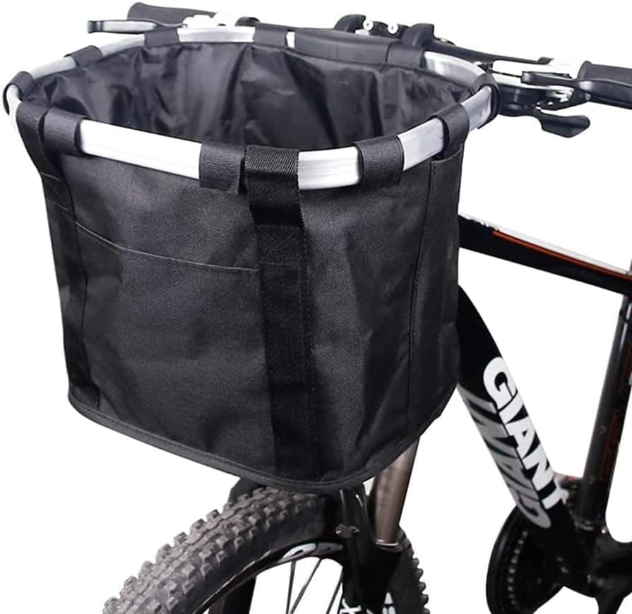 Bike Basket Folding Small Pet Cat Dog Carrier Removable Bicycle Handlebar Basket Bag Quick Release Detachable Cycling Storage Basket
