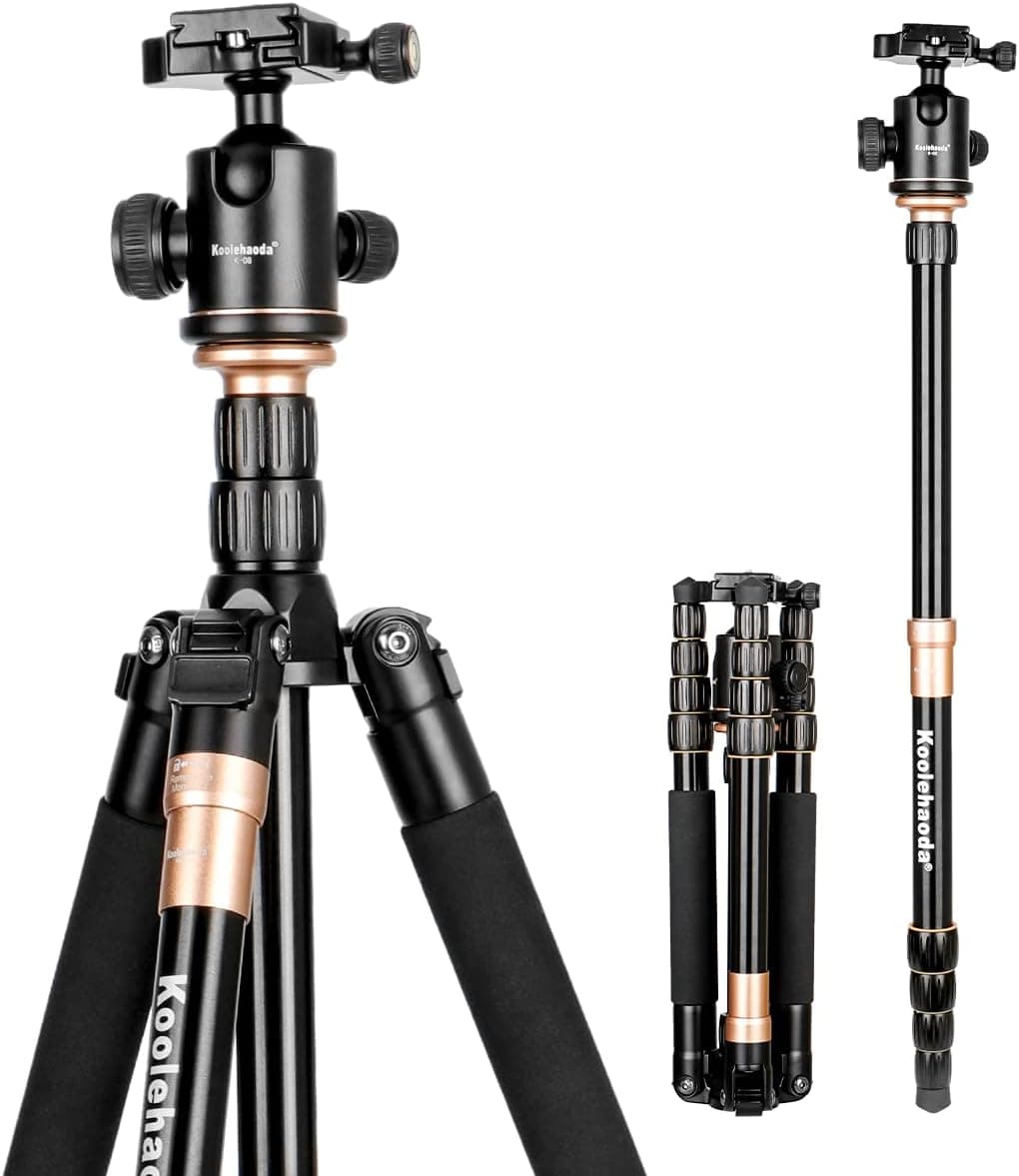 Koolehaoda K-666 Portable Camera Aluminium Tripod Monopod with Ball Head Pocket for SLR Camera