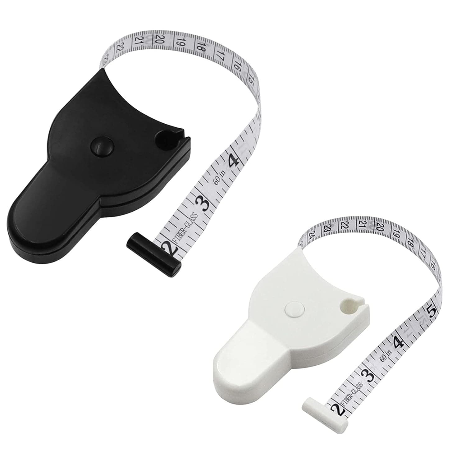 2 PCS Automatic Telescopic Body Measuring Tape - Retractable & Self-Tightening Body Tape Measure, 60 Inch, Lock Pin & Push Button Retract, Self Measuring Measure Tape for Waist Muscle