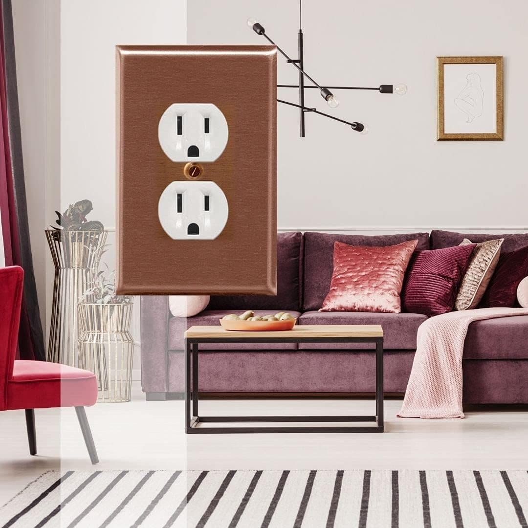 Plated Copperstone Switch plate, Wall plate, Cover, Traditional Shape _ 2-165D