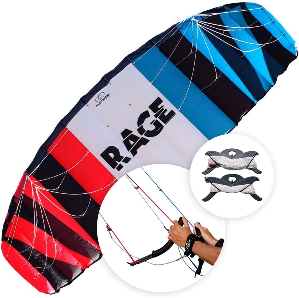 FLEXIFOIL 3.5m² Adults, Older Kids Rage Power Kite Beach Summer Trick Kites, Outside Stunt Toys, Sport Games & Family Activities Professional Four String Line & Quad Handles Easy to Fly…