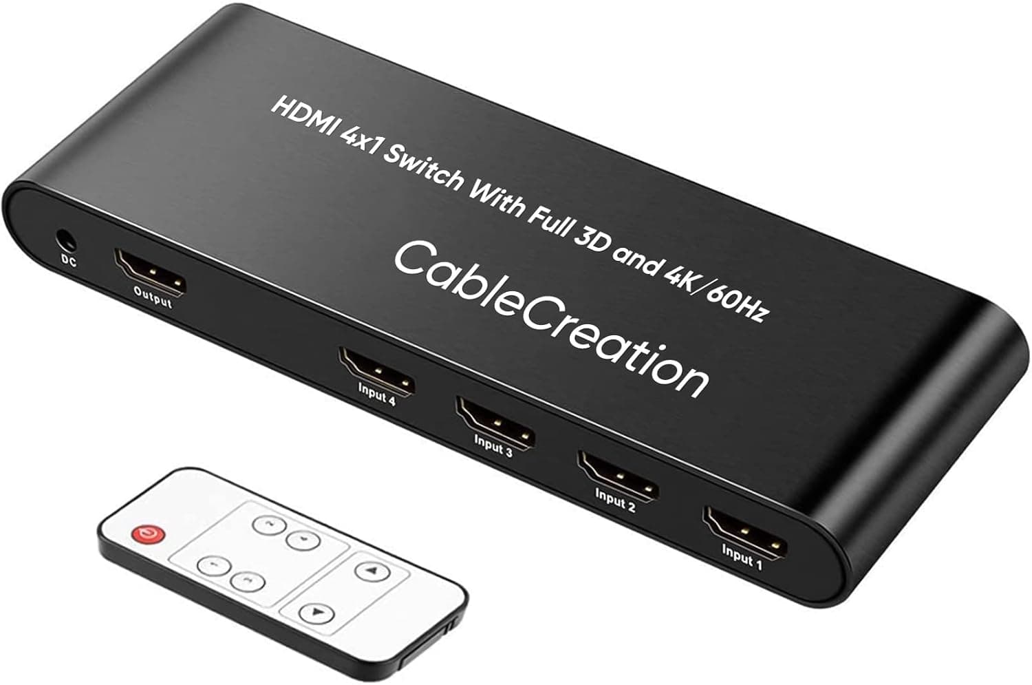 4K HDMI Switch, HDMI Splitter 4 in 1 Out, HDMI 2.0 Hub with IR Remote Control, Support 4k@60Hz 3D HDR Dolby Full HD 1080P, Compatible with PS5 Xbox Roku TV Box Fire Stick Blu-Ray Player Projector