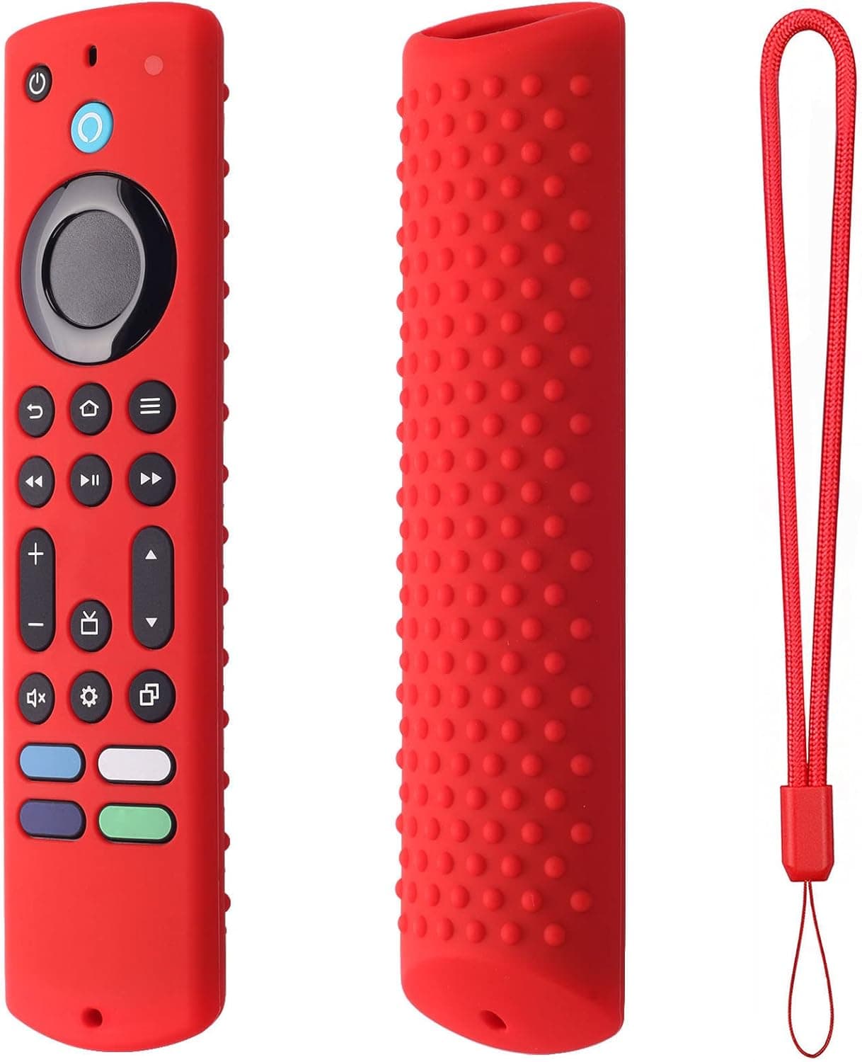 Silicone Remote case for Fir TV Alexa Vocie Remote, Fir TV Omni Series, TV 4-Series Remote,Toshiba/Insignia FirTV Remote Cover with Lanyard(Red)