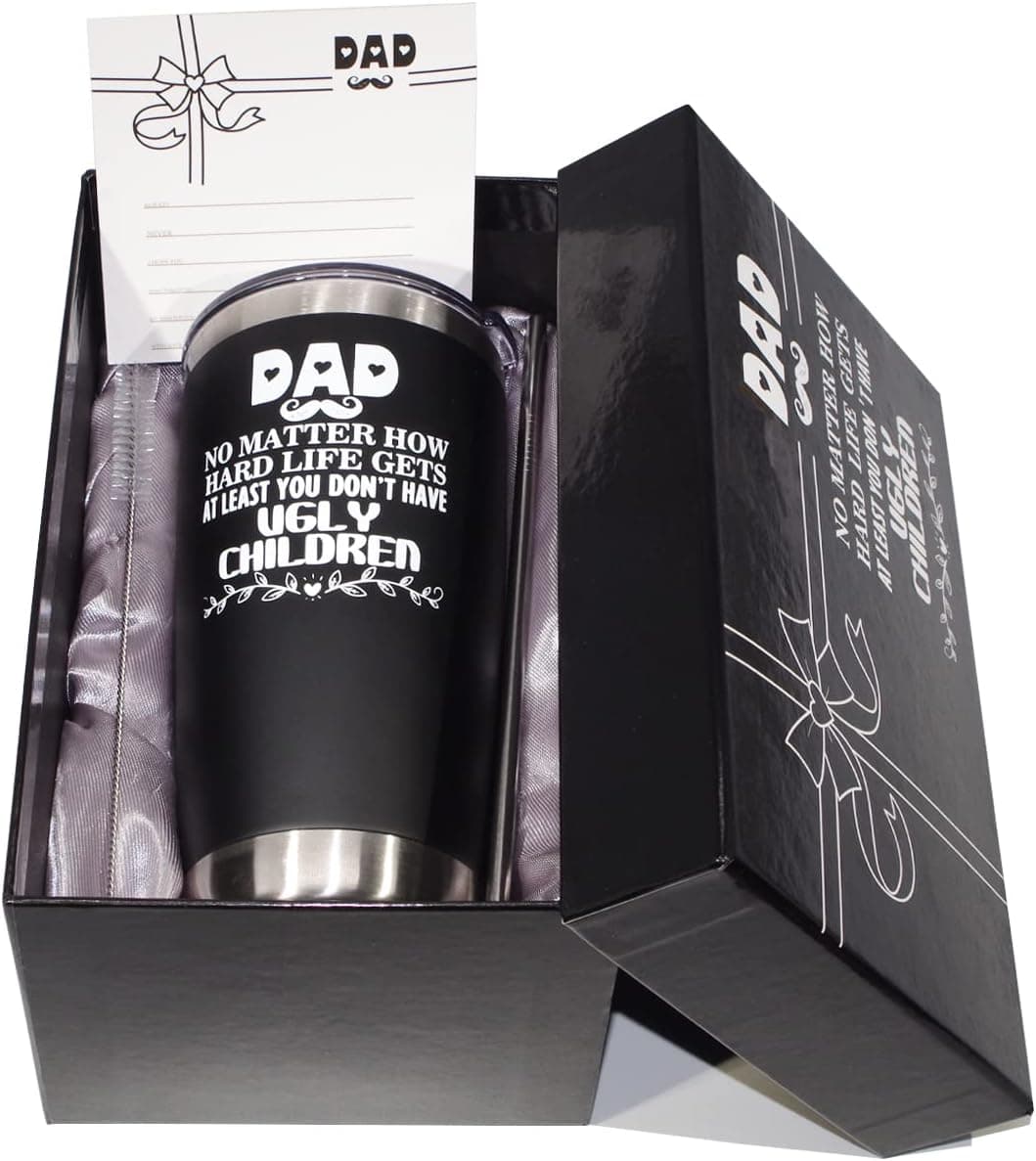 Gifts For Dad From Daughter, Son, Kids - Father's Day Gifts - Birthday Gifts For Dady - Christmas Gifts For Dad, Husband Men - Funny Dad Bday Present ideas -20 oz Dad Travel Tumbler Cup Mugs