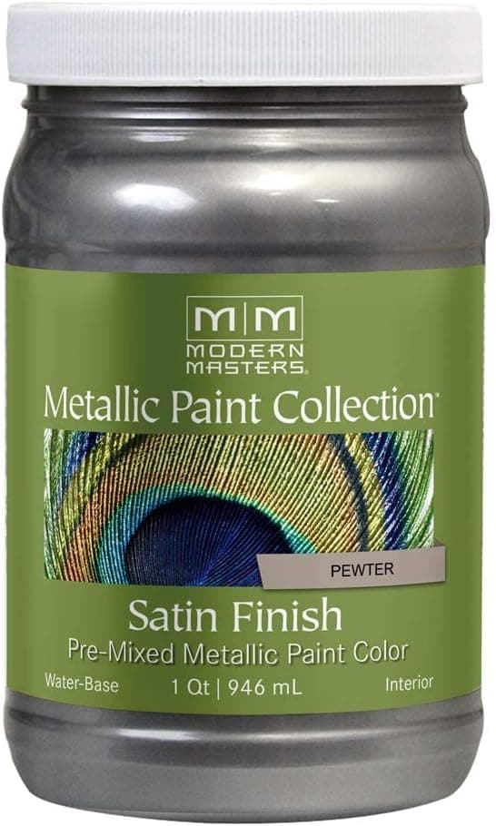 Modern Masters 1 qt ME209 Pewter Metallic Paint Collection Water-Based Decorative Metallic Paint