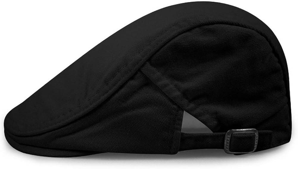 Zegoo Men's 100% Cotton Solid Ivy Summer Newsboy Hats with Buckle