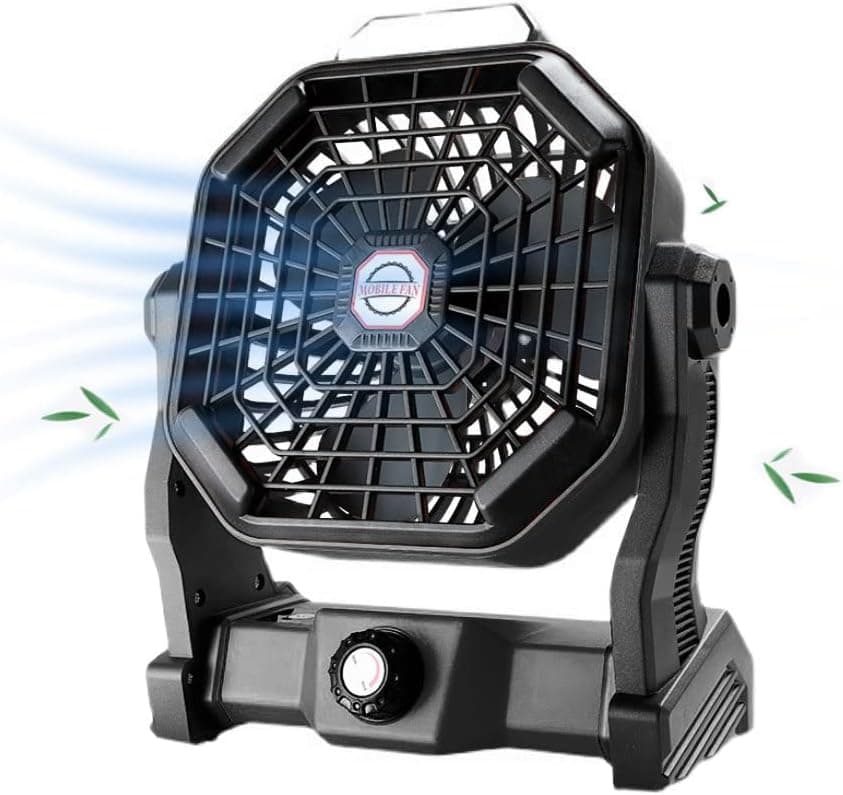 FrSara Fan Battery Operated Fans Portable, Outdoor Fan, 5200mAh Usb Rechargeable Fan, Camping Led Lantern, Camping Fans for Tents, Tent with Hook,Personal Desk Fan,Bedroom Office, Travel Can be Used…