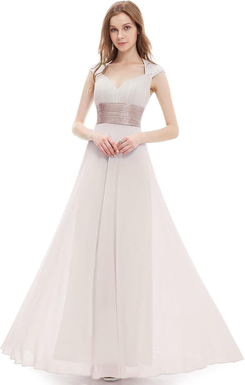 Ever-Pretty Womens Sleeveless V Neck Open Back Long Evening Gown 14 US Khaki