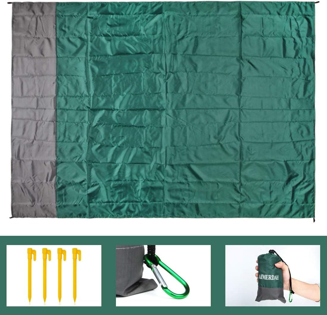 Aimerday Large Beach Blanket Sand Proof Oversized Outdoor 55″x 78″ Picnic Blanket Waterproof Durable Washable Portable Compact Pocket Sand Free Picnic Mat for Camping, Travel, Hiking, Music Festival